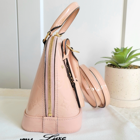 💕STUNNING LOUIS VUITTON Vernis Flowers Alma BB Rose Ballerine - Picture 4 of 16